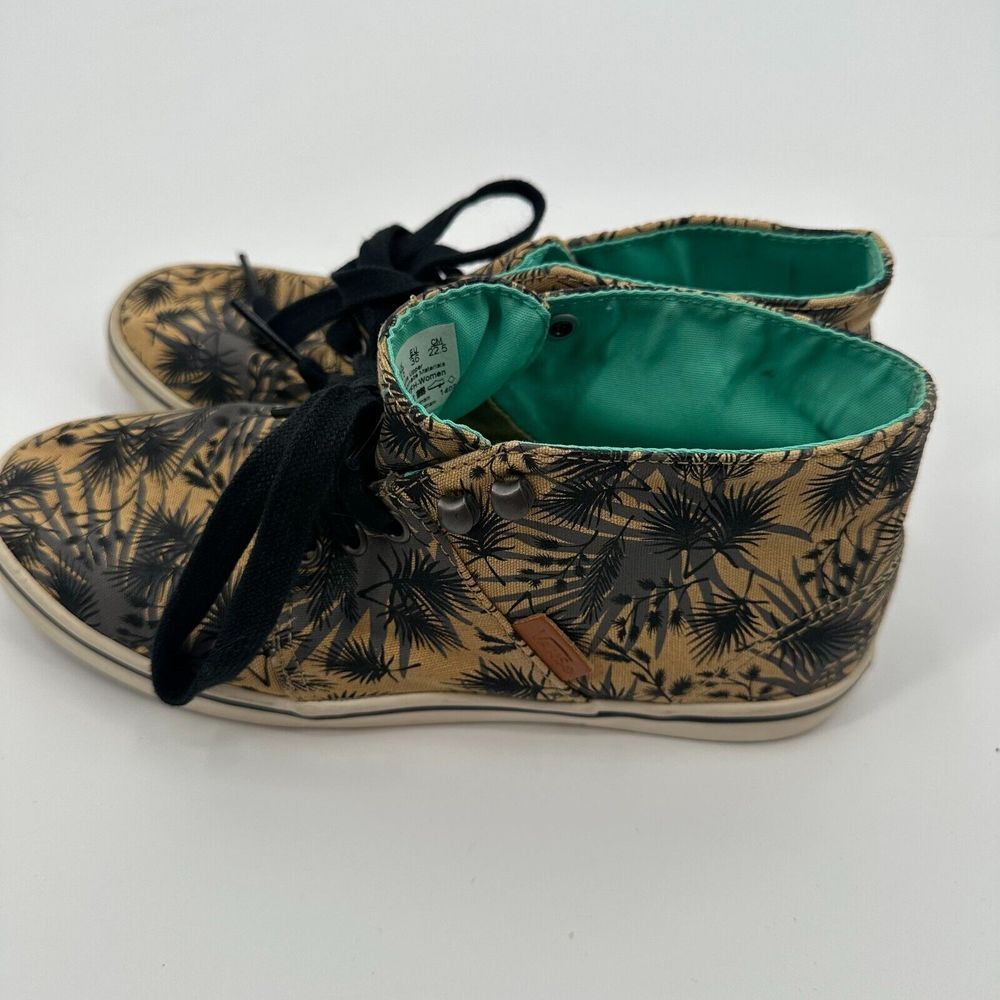 Vans Camryn Slim Sneaker Shoes Women's US 6 Khaki Palm Tress Lace Up VN-OSDVEFH - Picture 2 of 7